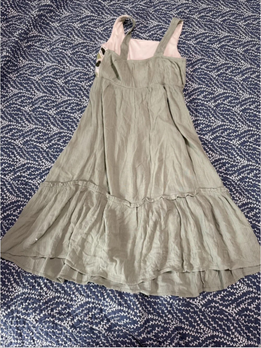 Girls Crochet Top Summer Dress Green Neutrals Boho Size 8